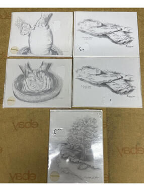 Assorted artist sketched cards by Gail Sappington with bible versus and poems